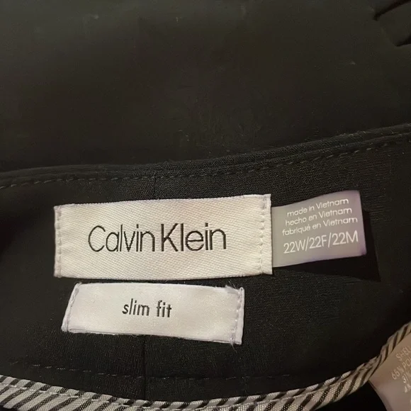Calvin Klein Black Plus Size Solid Straight Leg Pants - Picture 8 of 8